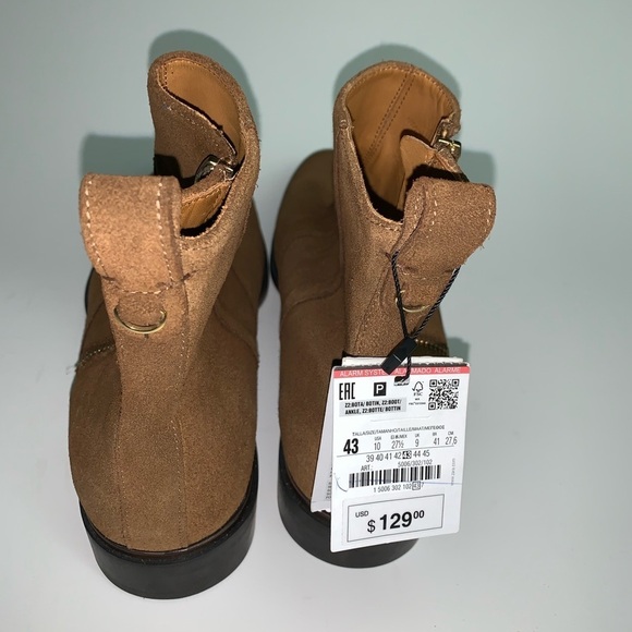 Zara Leather boots without lacing. Suede. Brown.. main image 5